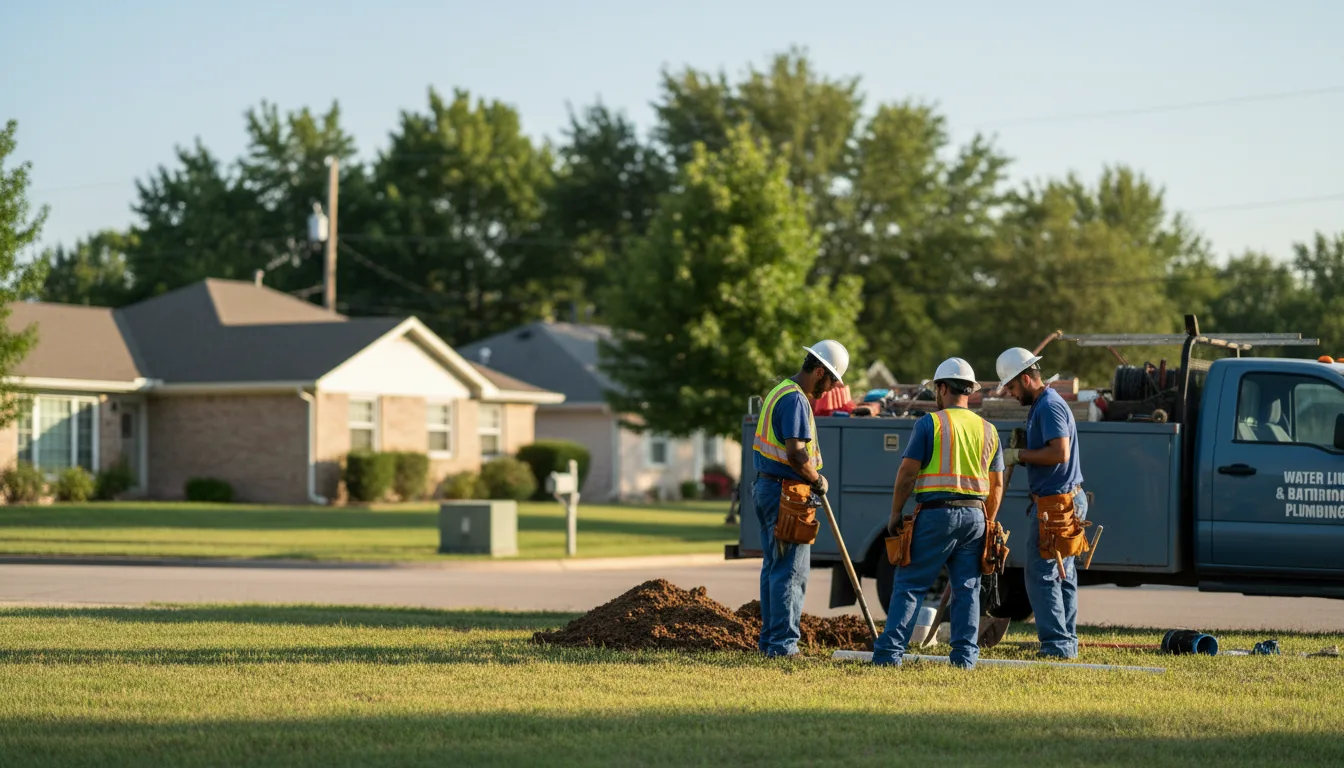Residential water line and bathroom plumbing service in Sandoval, IL